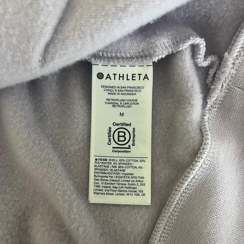 Athleta Retroplush Hoodie Womens Medium Lavender Purple Pullover Sweatshirt - Picture 4 of 16